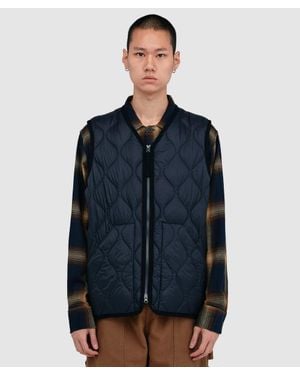 Taion Military V-Neck Down Soft Shell Vest - Blue