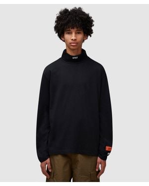 Heron Preston Hpny Embroidered Rollneck Long Sleeve T-Shirt - Black