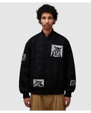 Parra Dog Faced Varsity Jacket ( - Black