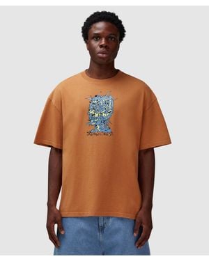 Brain Dead Scrambled Head T-Shirt (Cumin - Brown
