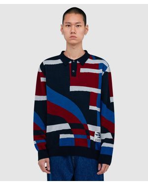 Parra Vertical Forest Polo Shirt - Blue