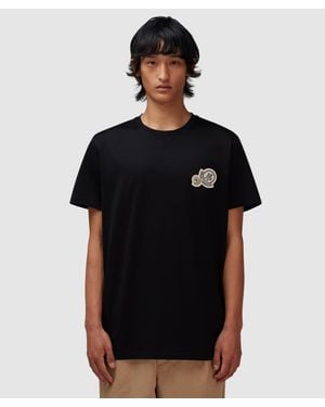 Moncler Double Logo Patch T-Shirt - Black