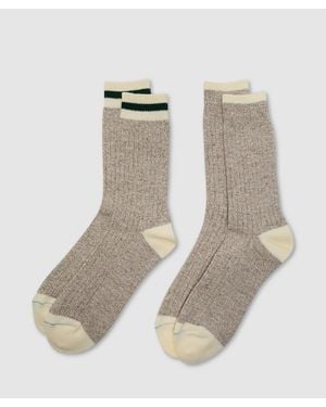 Beams Plus Rag Sock (Oatmeal(Line) - Natural
