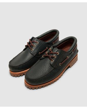 Timberland 3 Eye Wedge Vibram Lace-Up Boat Shoes in Black for Men