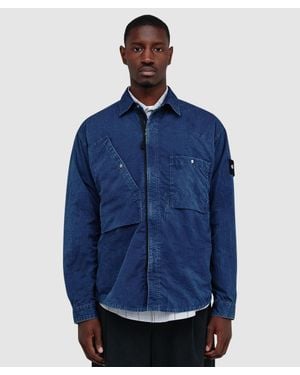 Stone Island Denim Research Nylon-Tc Overshirt (Hollow Fibre Nylon-Tc, Garment Dyed - Blue