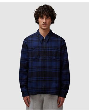 Noah Heavy Weight Zip Up Flannel ( - Blue