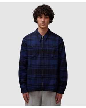 Noah Heavy Weight Zip Up Flannel - Blue