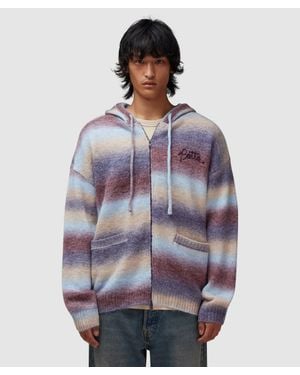 PATTA Space Dye Knitted Hooded Sweatshirt - Purple