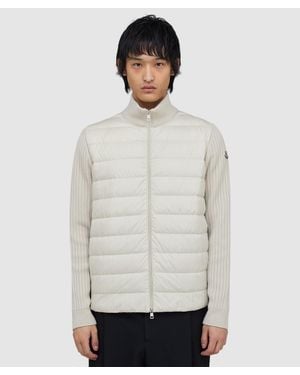 Moncler Contrast Panel Down Jacket - White