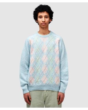 Noah Pastel Argyle Shetland Sweater ( - Blue