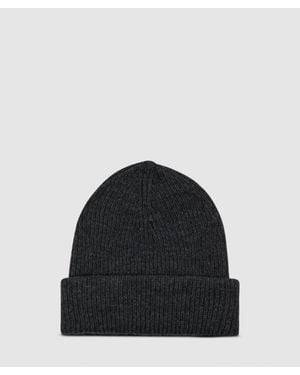 Our Legacy Merino Wool Ribbed Knit Beanie - Black