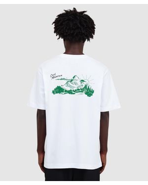 Cafe Mountain Legacy T-Shirt (Natural And - White