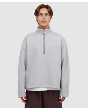 MKI Miyuki-Zoku 800Gsm Heavyweight Quarter Zip Jumper - Grey