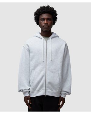 Dime Cursive Small Logo Zip Hoodie ( - Gray