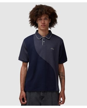 Dime Waffle Polo T-Shirt - Blue