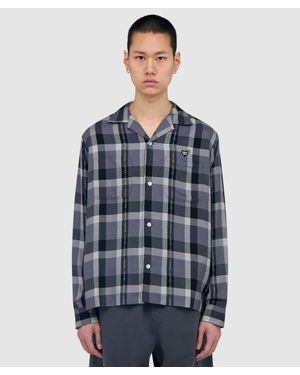 Human Made Open Collar Check Shirt - Blue