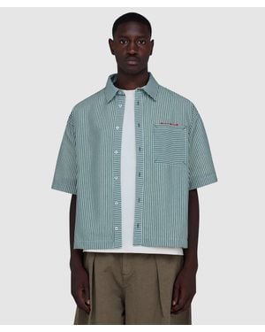 About Blank Seersucker Shirt - Blue