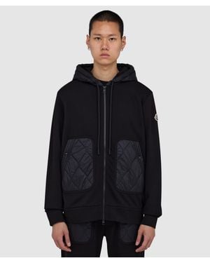Moncler Zip Up Hooded Cardigan - Black