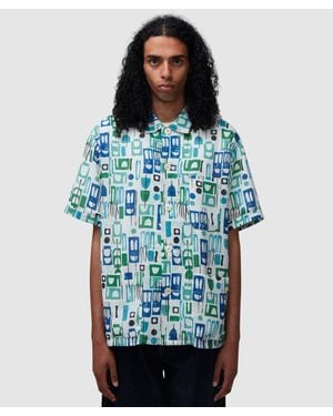 Beams Plus Beach Short Sleeve Shirt ( - Blue