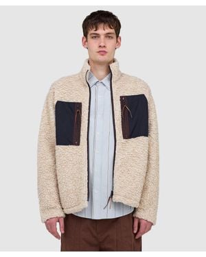 Cafe Mountain Mountain Fleece Jacket (Natural And - Blue