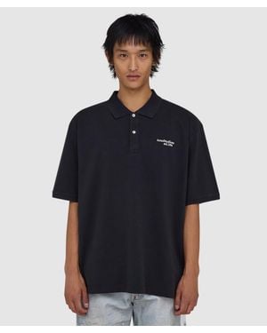 Acne Studios Washed Logo Polo Shirt - Blue