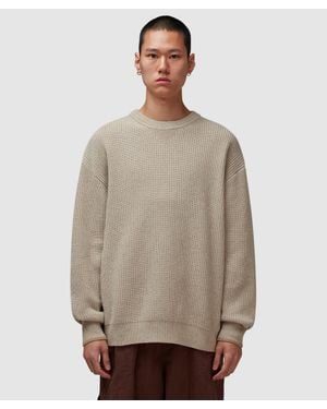 FRIZMWORKS Patch Round Pullover Knit Jumper (Oatmeal - Natural