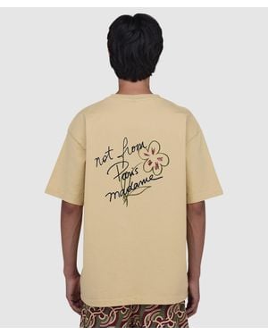 Drole de Monsieur Esquisse Slogan T-Shirt (Ocre - Natural