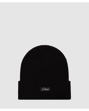 Dime Cursive Fold Beanie - Black
