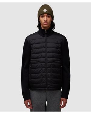 Moncler Padded Wool Cardigan - Black