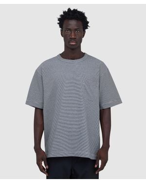 Nanamica Micro Stripe Pocket T-Shirt X - Grey