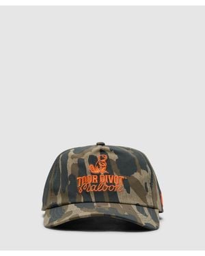 Malbon Golf Tour Divot Camo Snapback Cap (Bark Camo - Green