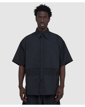 SAGE NATION Fossil Wool Shirt (Charcoal - Blue