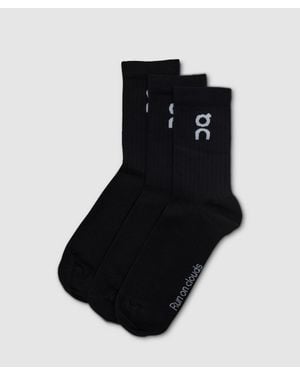 On Shoes Logo High 3 Pack Sock - Black
