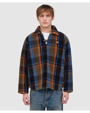 Human Made Wool Check Shirt Jacket in Black for Men | Lyst