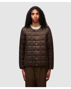 Taion Crewneck Button Down Jacket (D Chocolate - Brown
