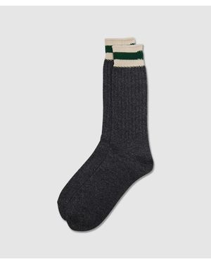 Anonymous Ism Tuck Cuff Stripe Crew Sock - Blue