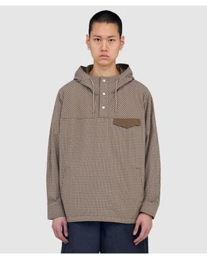 Beams Plus Check Pullover Anorak Jacket Chk - Grey