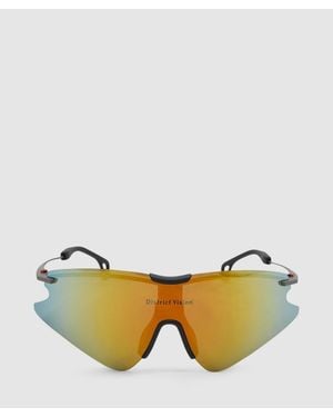 District Vision Kohei Aero Blade Ti Glasses (Graphite, D+ Amber Mirror - Yellow
