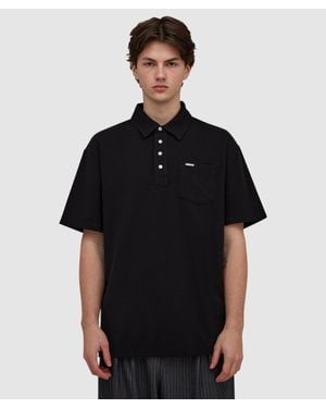 Metalwood Airy Pocket Polo T-Shirt - Black