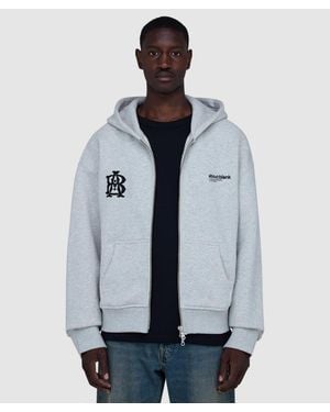 About Blank Dual Logo Zip Hoodie Marl - Blue