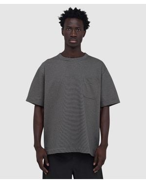 Nanamica Micro Stripe Pocket T-Shirt X - Grey