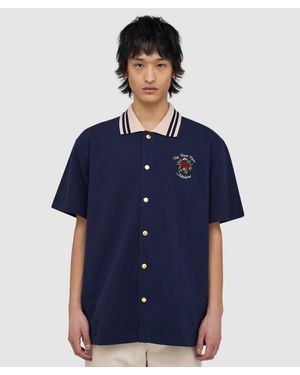 Drole de Monsieur Rose Short Sleeve Shirt - Blue
