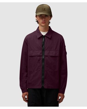C.P. Company Organic Gabardine Utility Overshirt - Purple