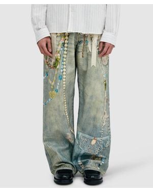 Acne Studios 1981 Baggy Trompe L�Oeil Jeans - Green