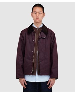Barbour Oversized Transport Wax Jacket (Bordeaux - Purple