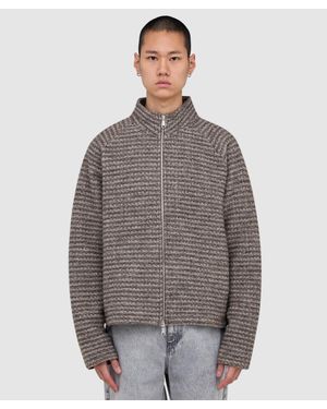 mfpen Leisure Zip Up Jacket (Shredded Stripe - Grey