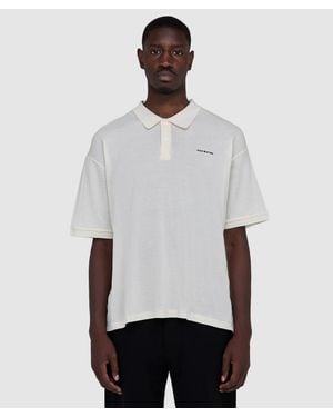 Cole Buxton Sheer Mini Logo Polo Shirt (Vintage - White