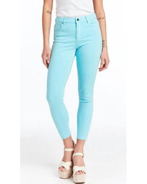 Tractr Mona High Waist Skinny Crop Jean - Blue