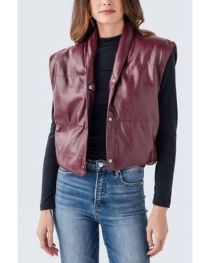 Elan Faux Leather Vest - Red