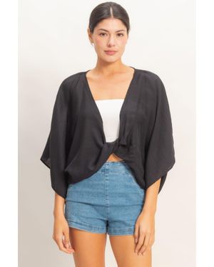 TRUEDAMES Oversized Twist Knot Top - Blue